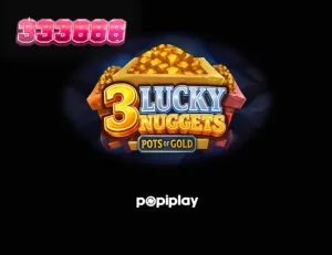Tampilan visual slot 3 Lucky Nuggets dengan tema tambang emas dan fitur bonus Hold & Win.